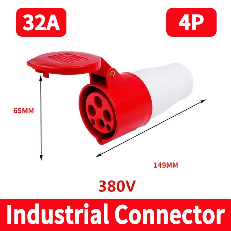 IP44 Industrial Plug and Socket Waterproof Connector 3PIN 4PIN 5PIN 16A/32A  Waterproof Electrical Connection Wall Mount Socket