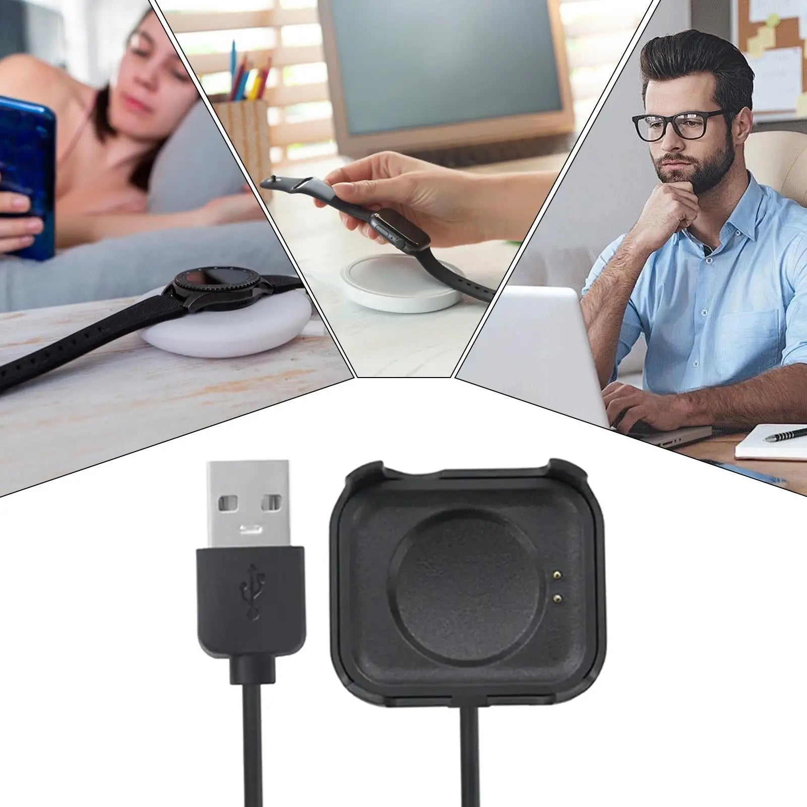 Smart Watch Charging Cable Smartwatch Charger Dock Cable Fasting Charging Watch Cord for Home Bedroom Nightstand