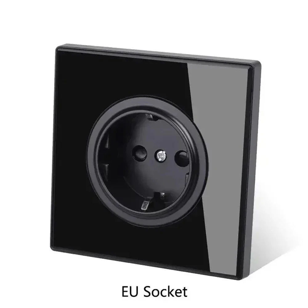 Glass Touch Switch Tempered Crystal Panel 1/2/3/4 Gang Wall Light Switches Sensitive LED Backlight Metal Push Button 110V 220V