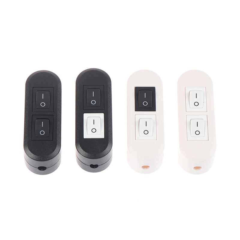 Inline Cord Switch AC 250V 10A Duplex On/Off Feed-Through For Bedroom Table Lamp Desk Light Two-button Boat Shape Switch