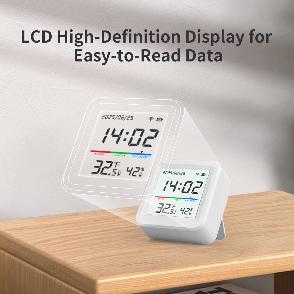 Tuya WiFi Smart Temperature And Humidity Sensor Indoor Thermometer Smart Life Products Battery Powered Compatible With Alexa