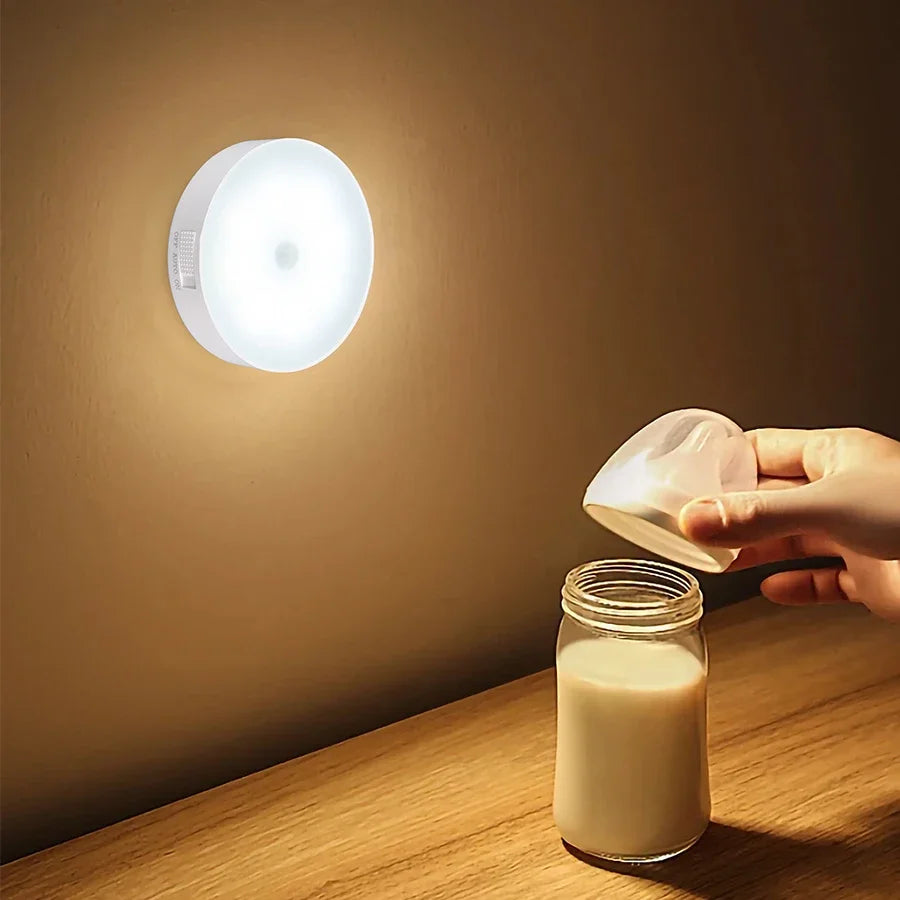 LED Human Body Induction Night Light 8LEDs USB Charging Smart Sensor Lamp Bedside Bedroom Home Corridor Lighting Mini Wall Lamp