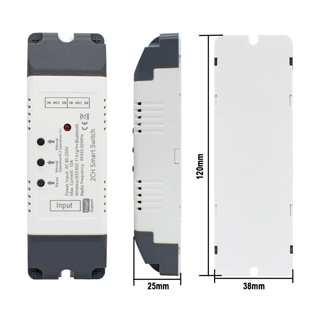 Tuya Wifi Smart Switch Electric Linear Actuator Motor Controller,DC AC 12V 24V 32V,110V 220V RF433 Remote,2CH Pulse Module Relay