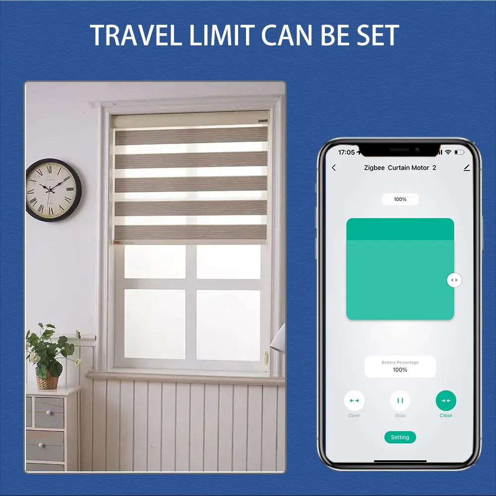 Lifelibero Tuya Zigbee Battery  Window Smart Curtains Blinds Roller Motor For 37 38mm Tube Work Alice Alexa Smart Speaker Home