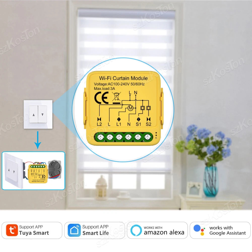 Tuya Smart WiFi/ZigBee Curtain Switch Module Smart Life APP Connect Roller Shutters Blinds Motor Switch For Alexa Google Home