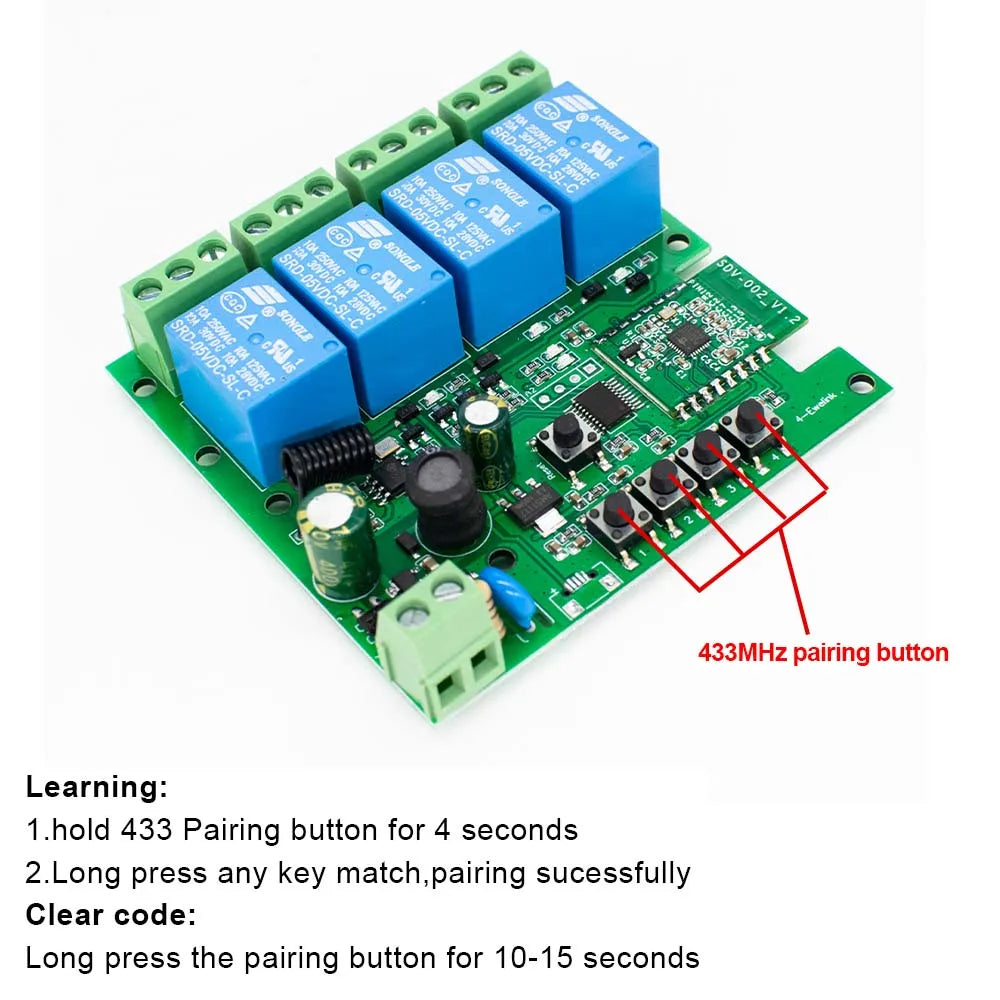 EWelink WiFi Smart 4CH Switch 220V 10A Relay Module APP Remote Control 12V 24V 85-250V Receiver Google Home Alexa