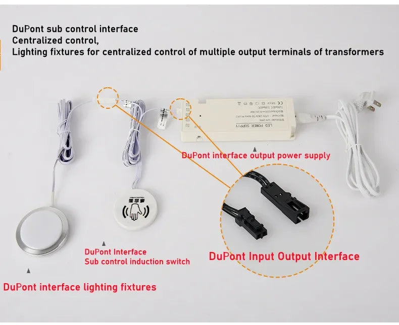 Aswesaw Sweep Dimmer Sensor Penetrating Switch DC 5V 12V 24V Wood Panel Touch Switch LED Dimmable Touch Sensing Hidden