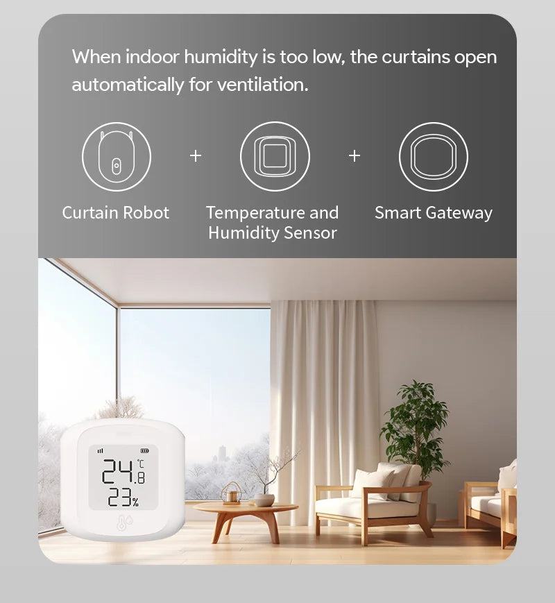 Smart Zigbee Curtain Motor with Hooks for T U Rail Smart Curtain Pusher Robot Compatible with Tuya App Siri Google Alexa Voice