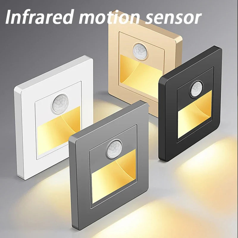Motion Sensor Light AC110V-220V Infrared Human Body Induction Night Footlight LED PIR Sensor Stairway Corridor Foyer Lighting