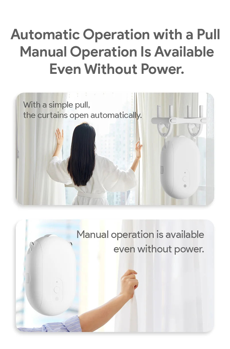 Smart Zigbee Curtain Motor with Hooks for T U Rail Smart Curtain Pusher Robot Compatible with Tuya App Siri Google Alexa Voice