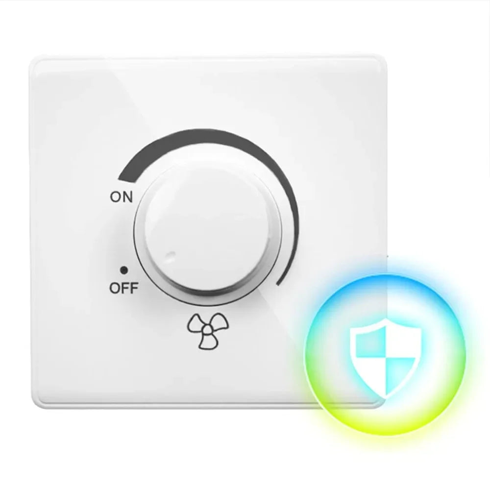86 Type Adjustment Ceiling Fan Speed Regulator Continuous Wall Switch 220V 10A Speed Control Switch Ceiling Fan White