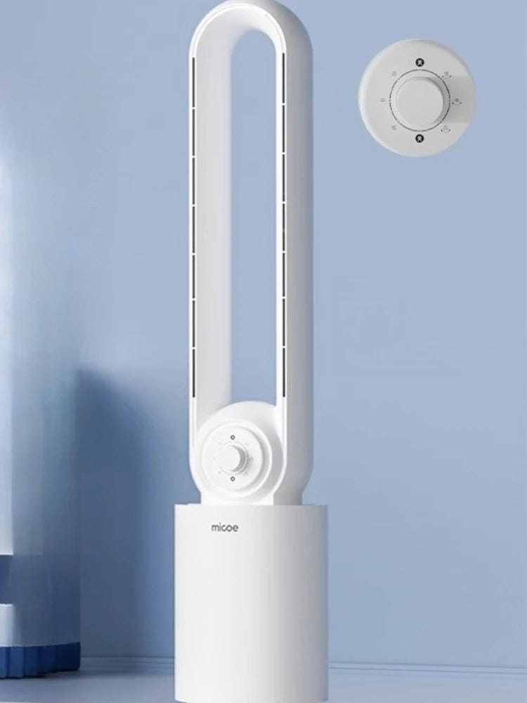 ‌Smart Bladeless Tower Fan‌-AI Climate Control with 3 Airflow Modes 24H Schedule & Ultra-Quiet Operation Baby-Safe AC Companion