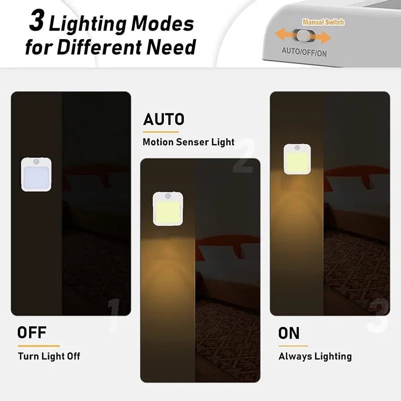 Night Light Motion Sensor LED Light EU/US Plug Lamps Children'S Night Light Wireless Night Lamp For Bedside Table Bedroom Nigh