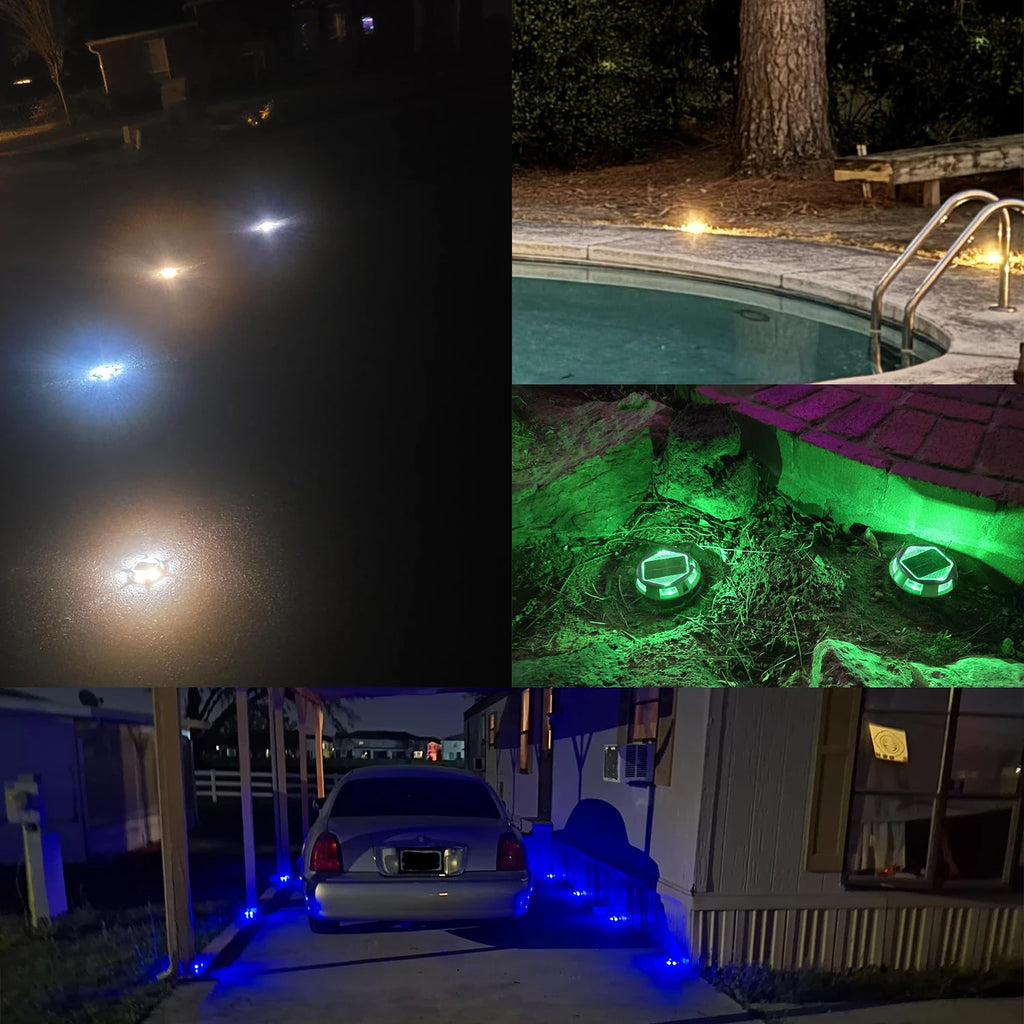 1/2/4PCS RGB Solar Ground Lights Solar Lights Outdoor IP68 Waterproof Solar Powered Landscape Lighting for Garden Yard Pathway