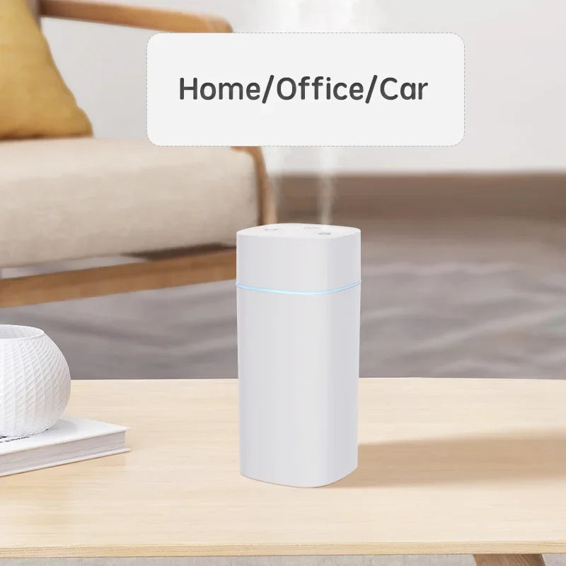 USB Air Humidifier Double Spray Port Essential Oil 600ml Aromatherapy Humificador Cool Mist Maker Fogger Purify for Home Office