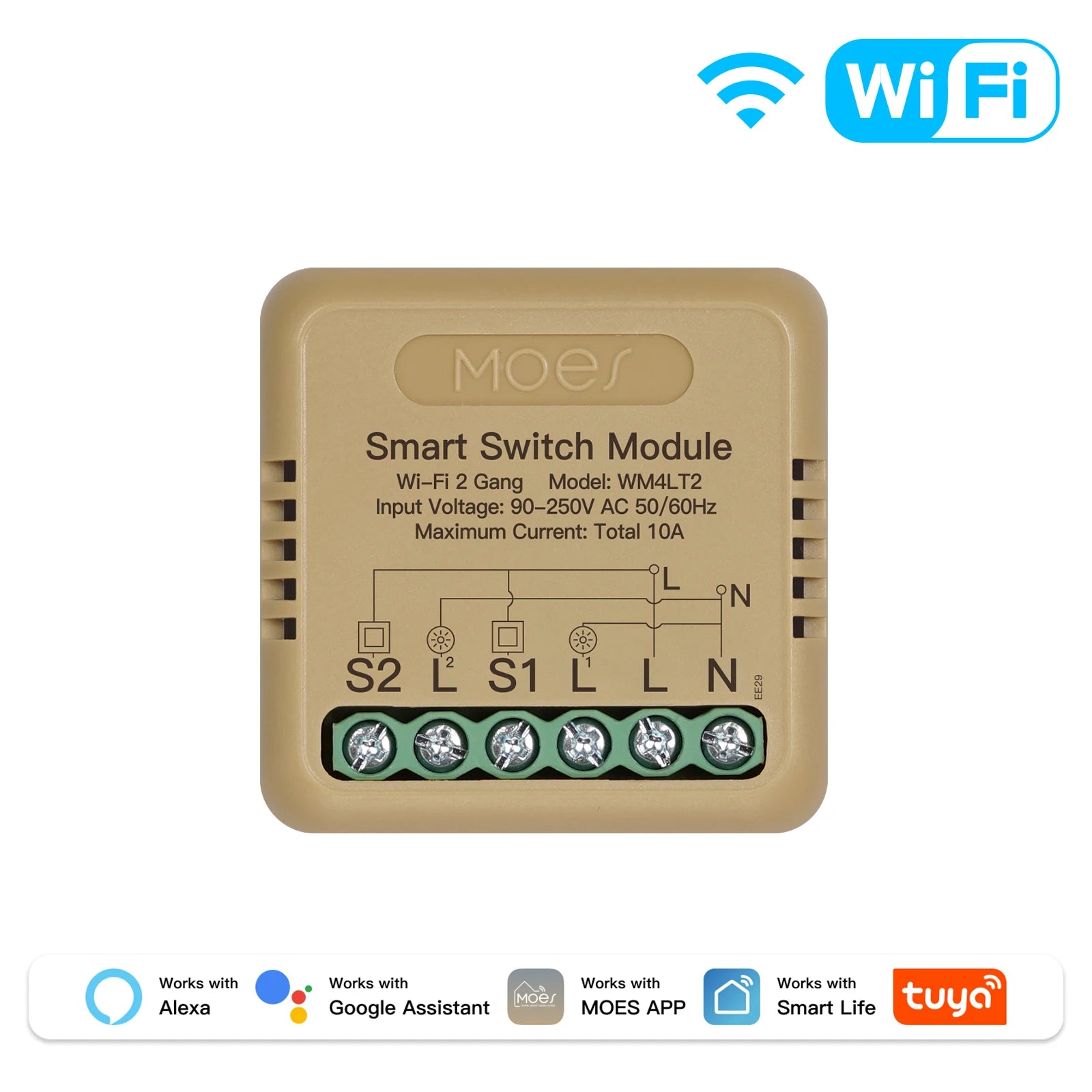 MOES Tuya WiFi Zigbee Mini DIY Smart Switch Module 1-4 Gang Timer Home Automation Compatible with Google Home Alexa