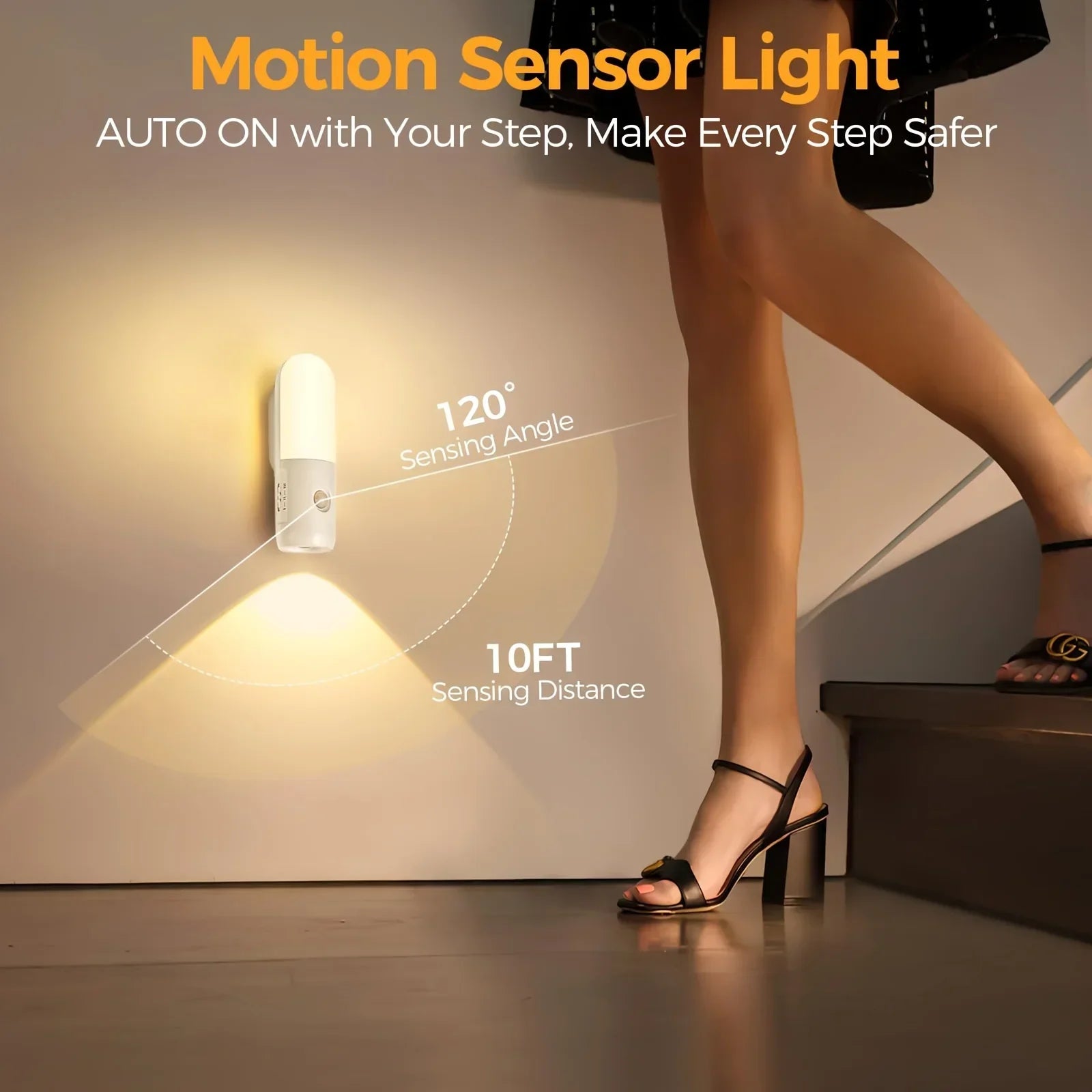 3 Colors Dimmable Spotlights 2 in 1 LED Night Light with Motion Sensor Rechargeable Magnetic Wall Lamp for Bedroom Hallway Stair