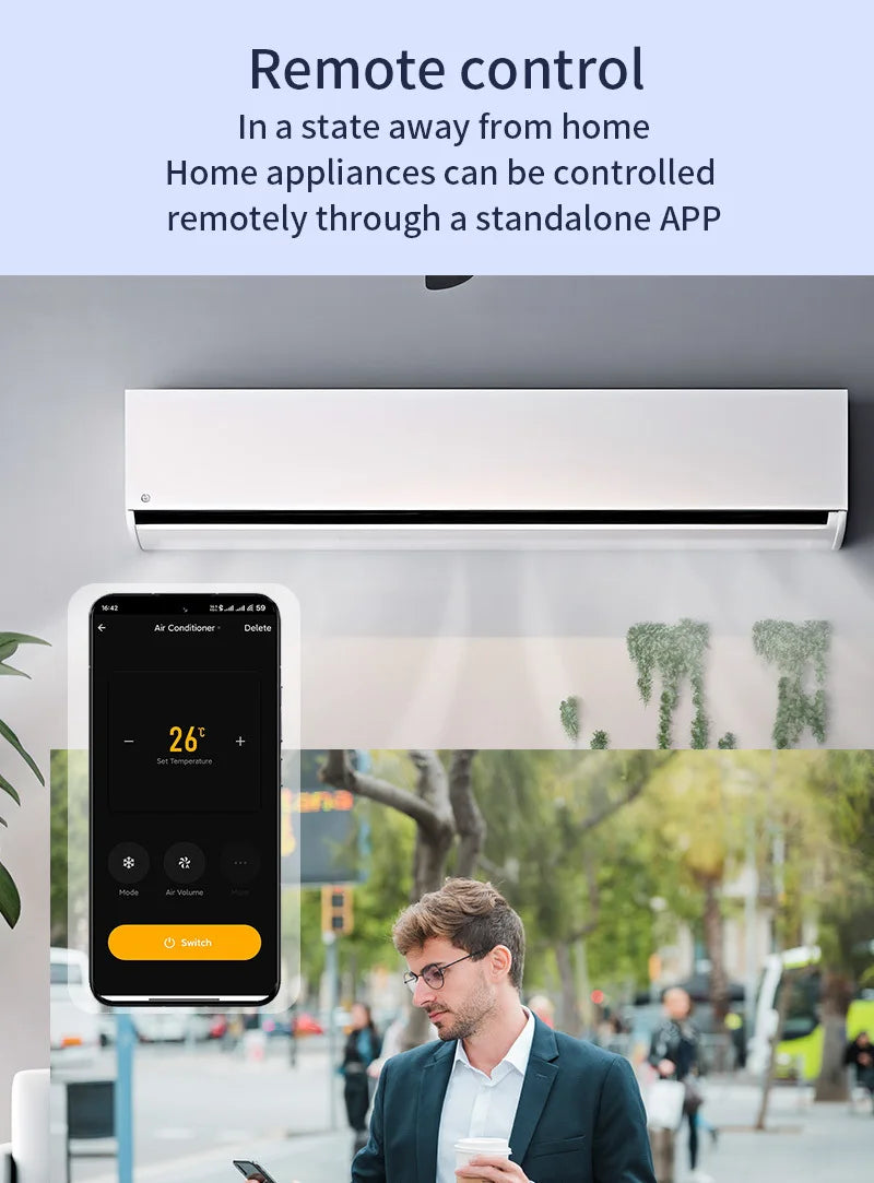 Tuya Smart Universal IR Remote Control Wi-Fi Bluetooth Voice Control for Smart Home TV Air Conditioner