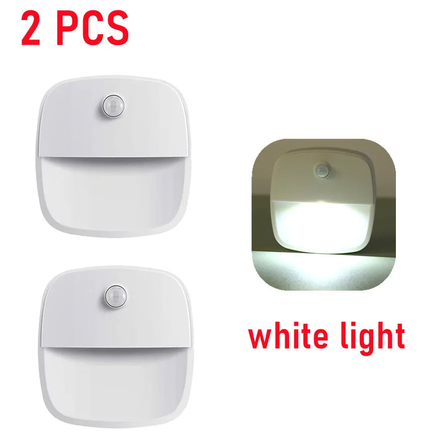 LDHLM Motion Sensor Light LED Night Lights AAA Battery Powered Bedroom Wall Staircase Closet Aisle Body Induction Lamp
