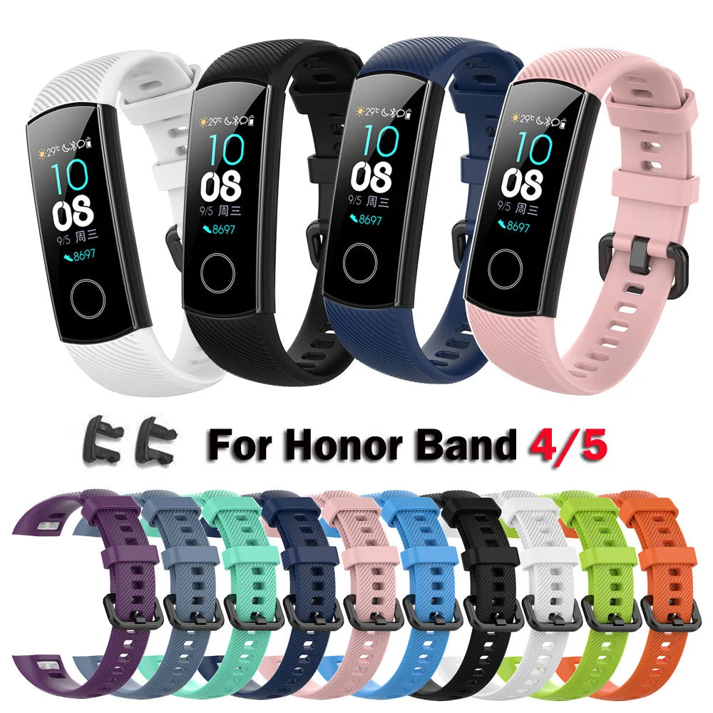 Silicone Wrist Strap For Honor Band 4 5 Smart Accessories Replacement Wristbands Strap For Honor Band 5 Bracelet