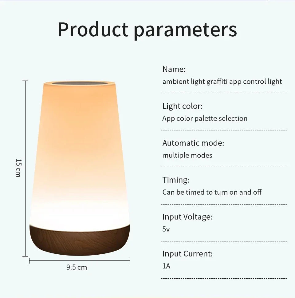 TUYA WiFi Night Light LED Smart Touch Bedside Lamp USB Charging Table Lamp Dimming Night Lamp Room Decor Lamp  Alexa Google Home