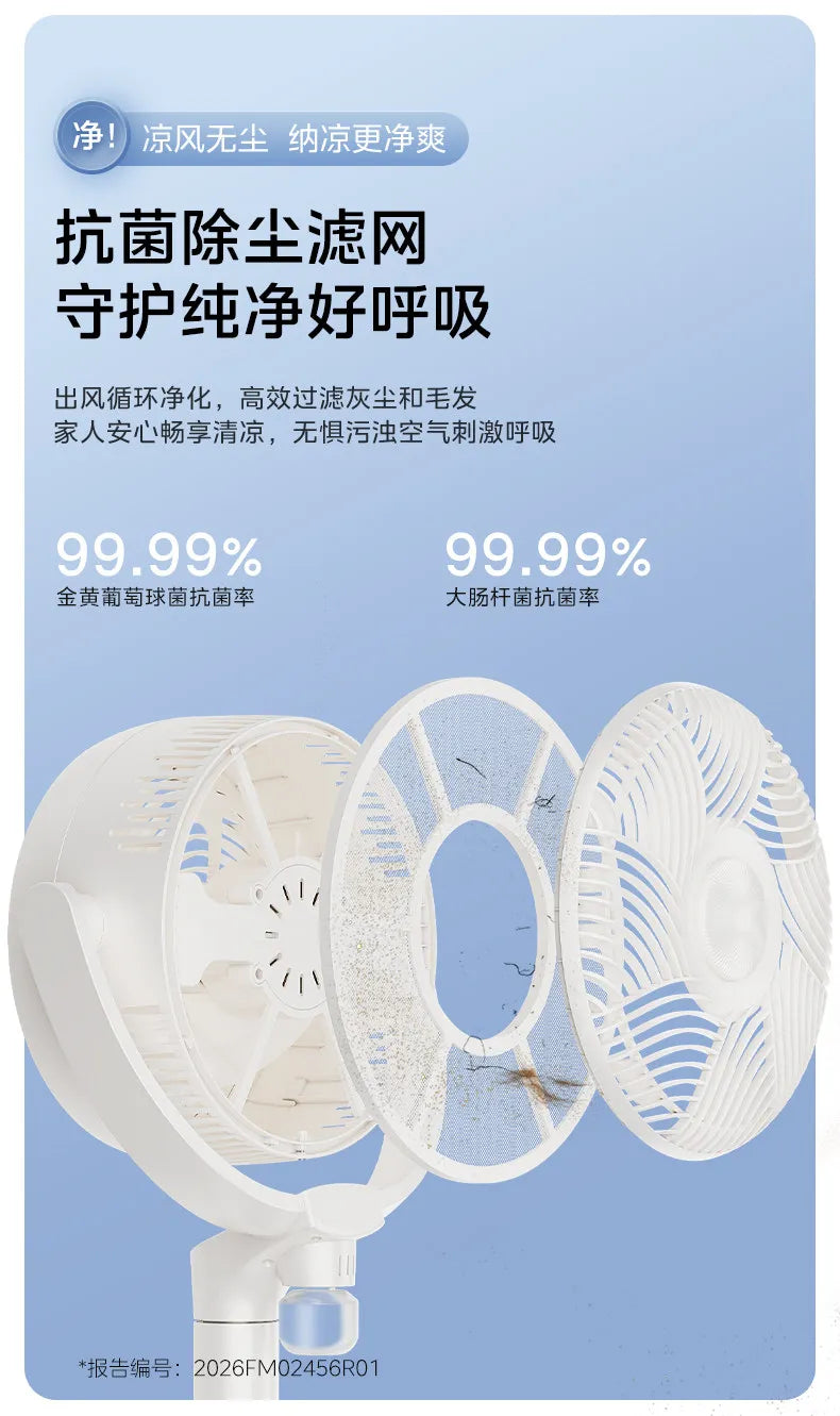 Smart Voice DC Inverter Air Circulator Fan, High Wind Mosquito Repellent Fan for Home Bedroom Baby Use