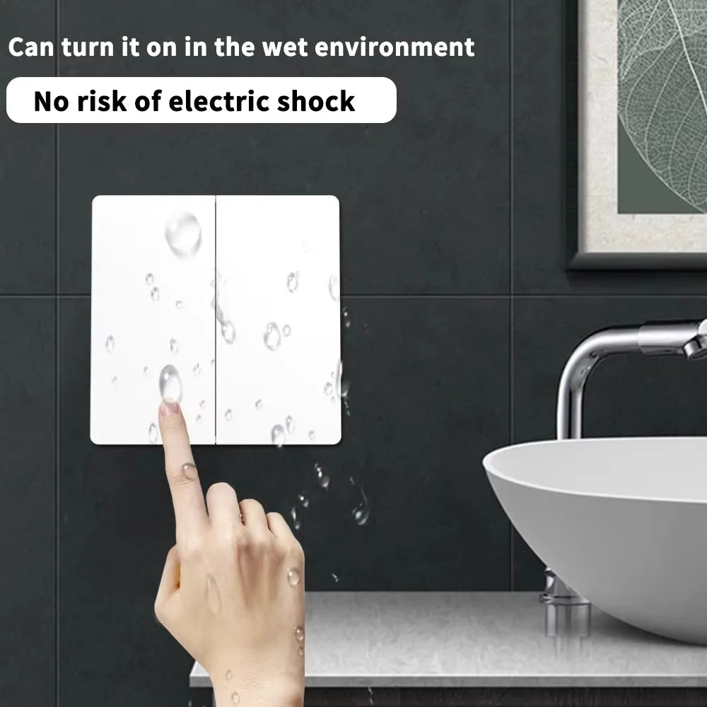 RF433 Self-Powered Wireless Light Switch, Kinetic Energy No Battery,Long Range Wall-Penetrating Signal, Easy Retrofit for Home