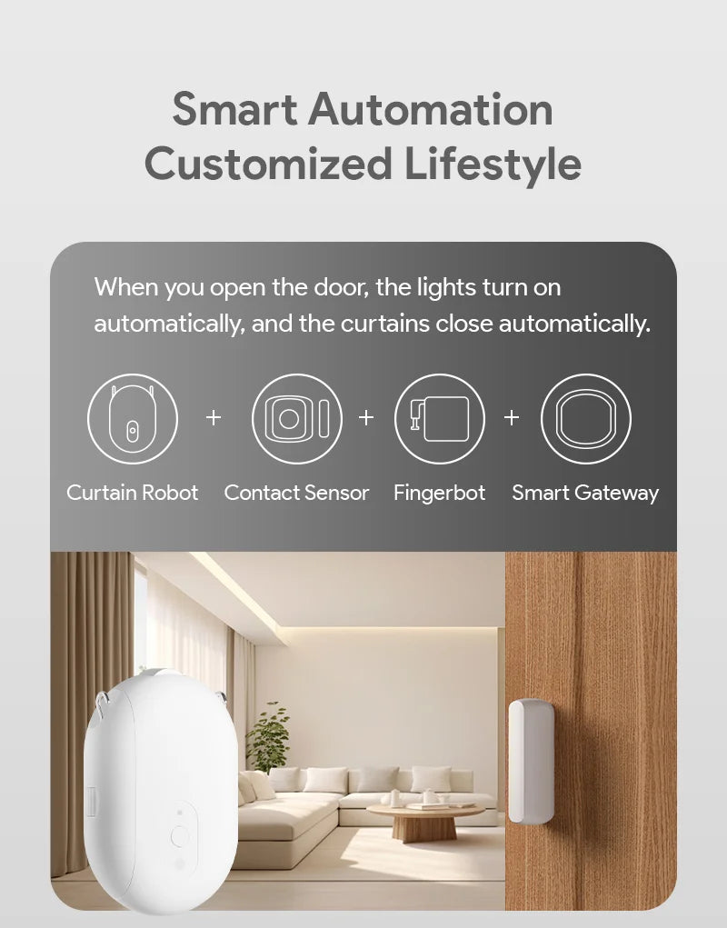 Smart Zigbee Curtain Motor with Hooks for T U Rail Smart Curtain Pusher Robot Compatible with Tuya App Siri Google Alexa Voice