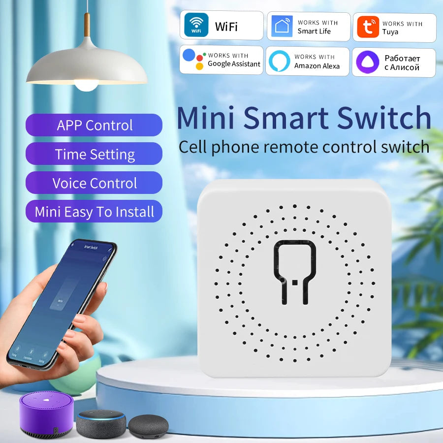 Tuya WiFi Smart Switch 16A 20A Relay Breaker Module 433Mhz 2-Way Control Smart Life App Works with Google Home Alexa