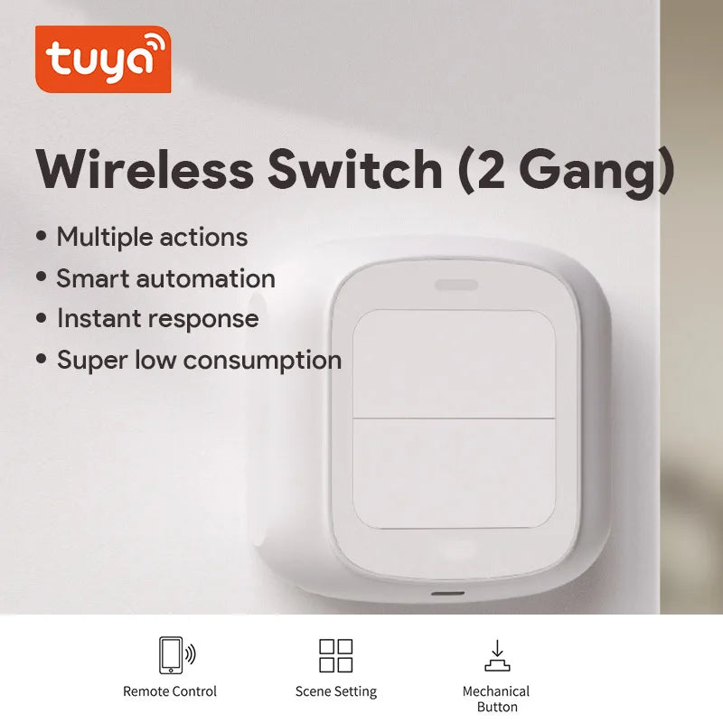 Tuya 2 Gang WiFi/ZigBee Wireless 6 Scene Switch Wall Push Button Controller Automation Control Switch For Smart Life App