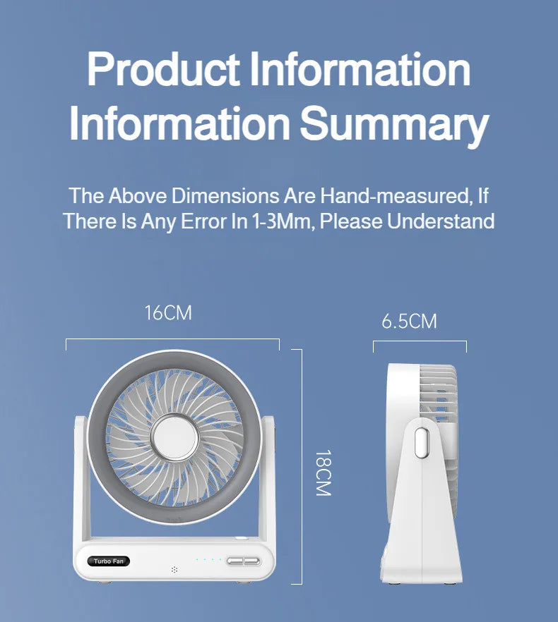 Smart Voice Control Desk Fan with Timer Wall Mountable Mini Circulation Fan for Home and Office Use