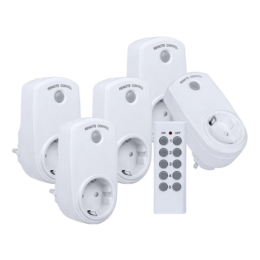 Wireless Smart Remote Control Socket Plug Power Outlet Light Switch Plug Socket Power Outlet Socket EU Plug with Remote Control