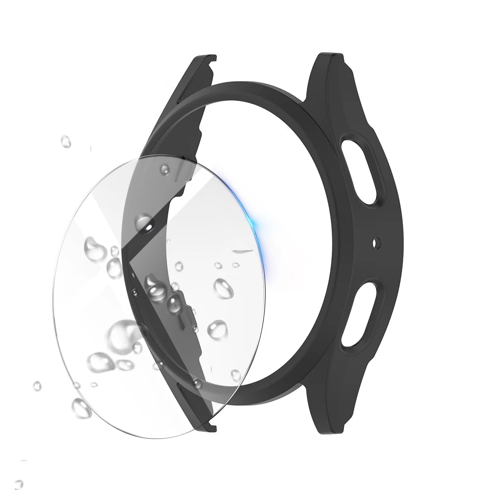 Glass+Case for Samsung Galaxy Watch 7 40mm/44mm Screen Protector Tempered Glass&Hard PC Protective Bumper Cover Accessories Set