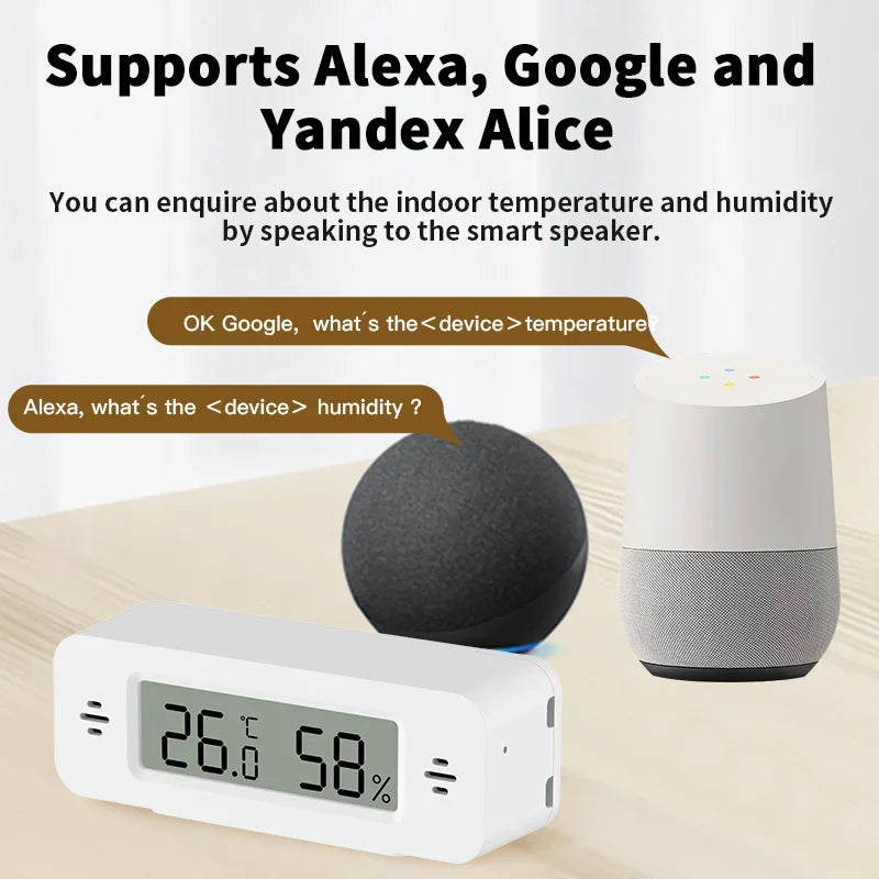 Tuya Zigbee WiFi Mini Temp & Humi Sensor Smart Home Thermometer Hygrometer APP Remote Works with Google Home Alexa Yandex