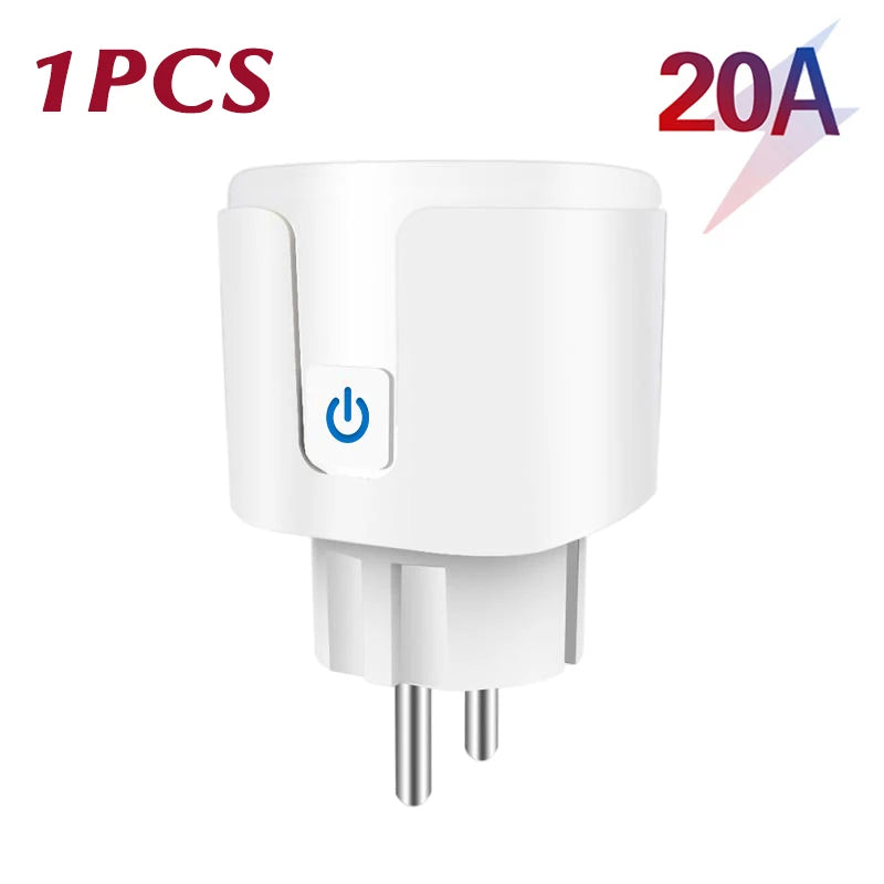Tuya 16A 20A EU Smart Socket WiFi Smart Plug With Timing Function Voice Control Alexa Google Assitant