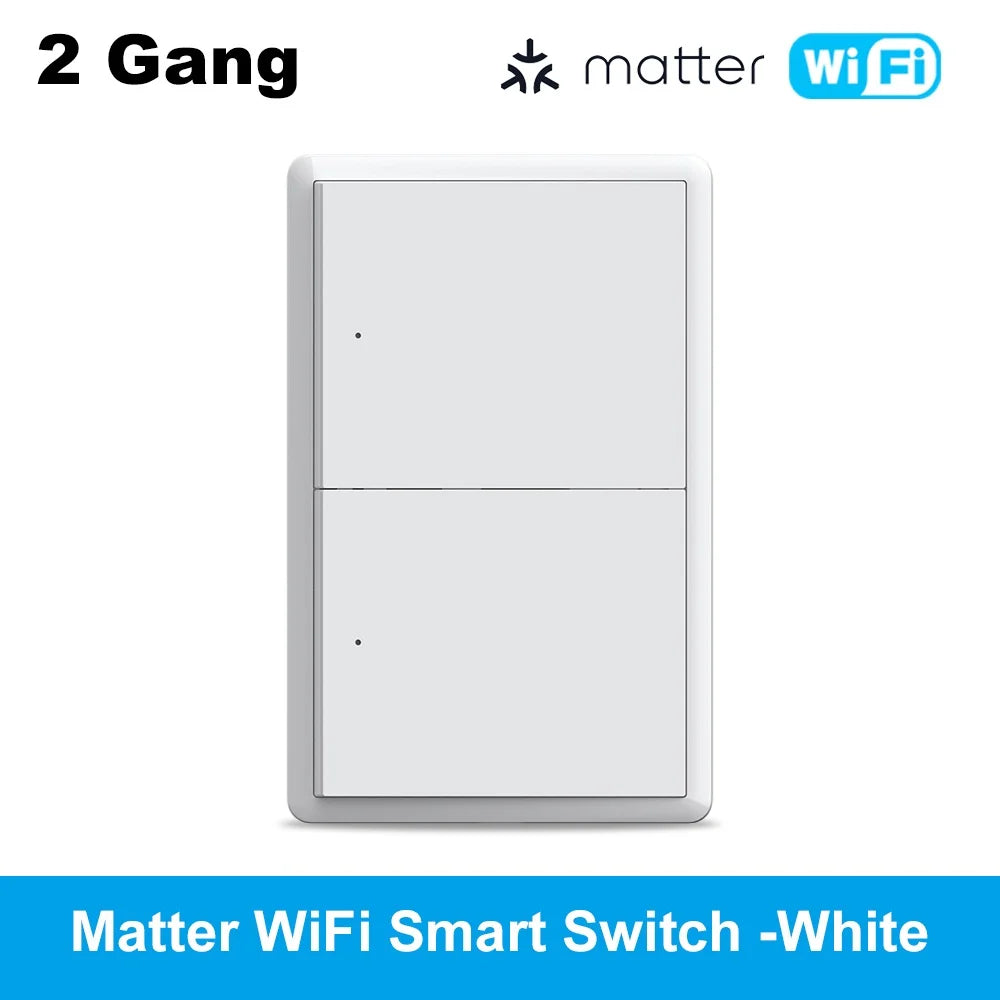 Smart Matter WIFI US Wall Light Switch Neutral Wire Optional 1-4 Gang Big Physical Push Button Voice Control Google Home Alexa