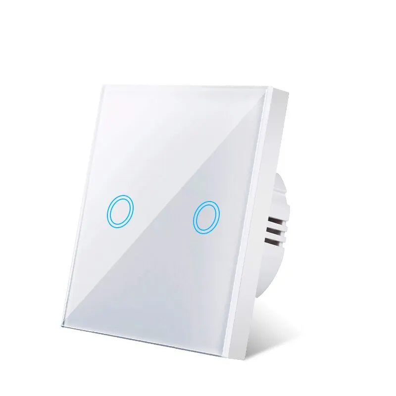 EU Touch Switch LED Crystal Glass Panel Wall Lamp Light Switch 1/2/3 Gang AC100-240V LED Sensor Switches Interruttor