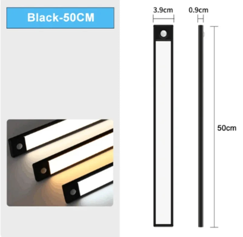 Night Light TYPE-C USB Lights Motion Sensor LED Three colors in one Lamp For Kitchen Cabinet Bedroom Wardrobe Indoor Lighting