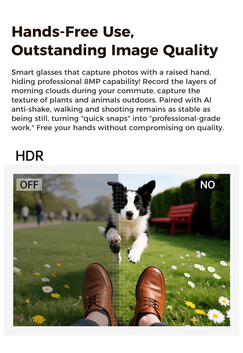 2026 New 3600mAh Large Capacity Smart Glasses 800W Pixel Anti-shake Camera 120+Language Translation Video Recording Call Glasses