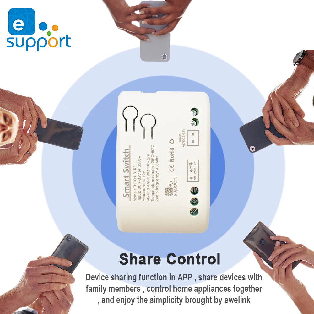 Smart Temperature Humidity Wifi Switch 10A 2000W Intelligent Monitoring Thermostat Compatible with Ewelink Alexa Google Home