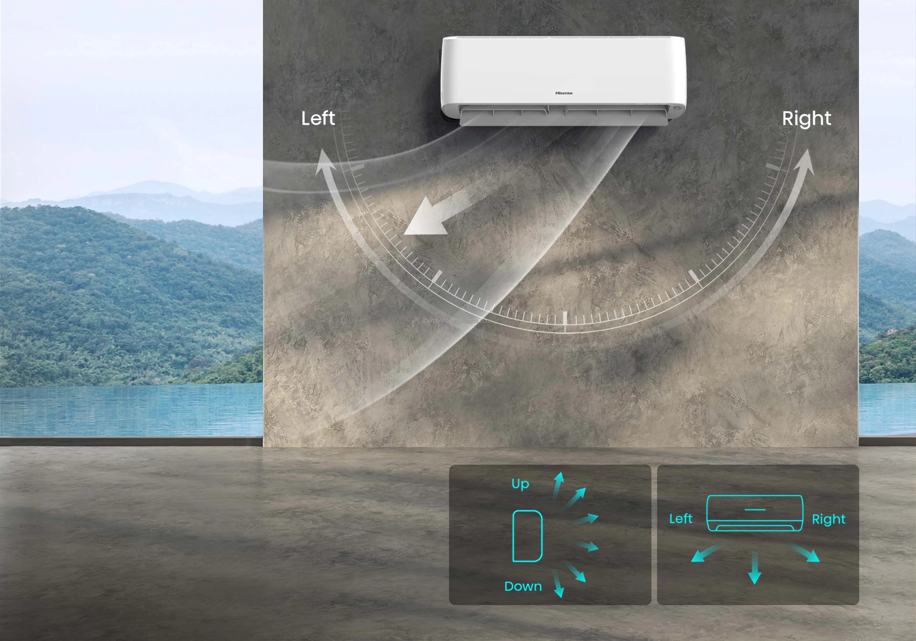 Smart Home AC 9000BTU 12000BTU, High Efficiency Cooling, R32 Gas, Black, CE Certified, Energy Efficient Air Conditioner