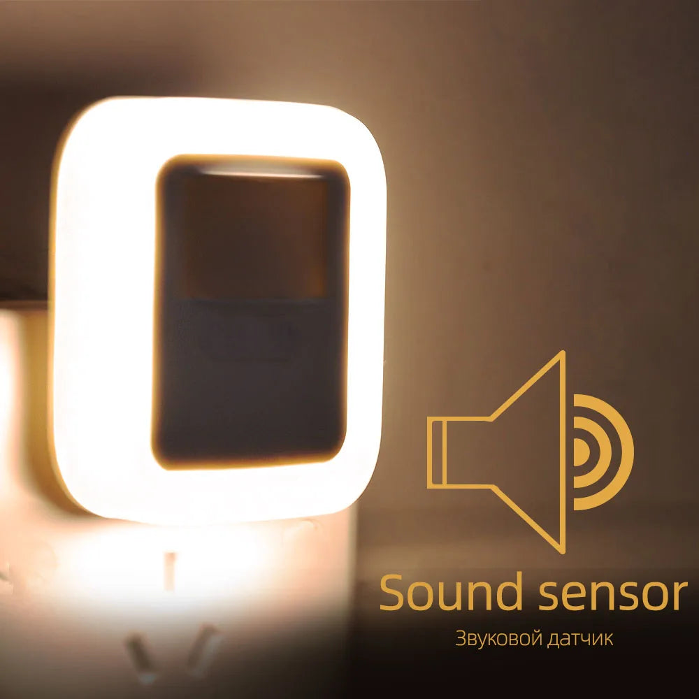 Led smart Night Light Motion Sound Sensor Night Light  brightness adjustment night light Bedroom Lamp Staircase Decorative Lamps