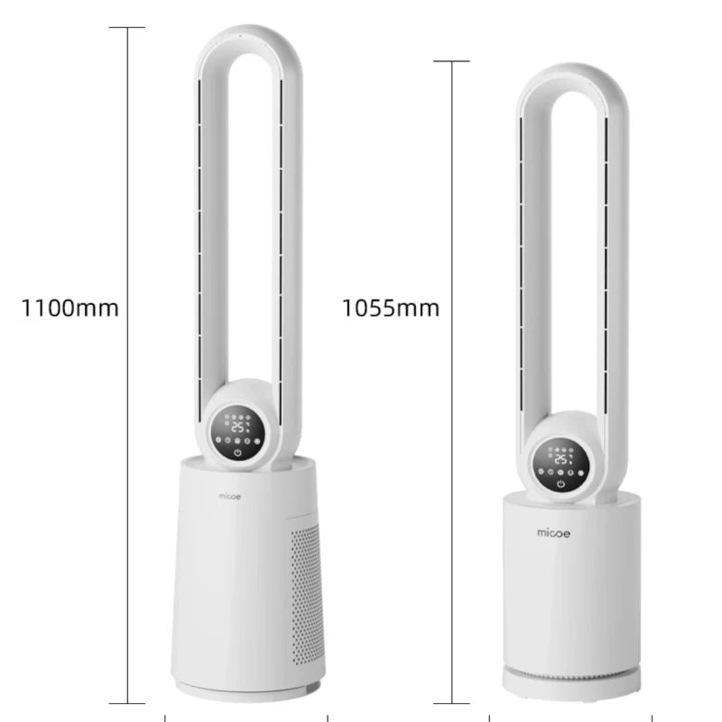 ‌Smart Bladeless Tower Fan‌-AI Climate Control with 3 Airflow Modes 24H Schedule & Ultra-Quiet Operation Baby-Safe AC Companion