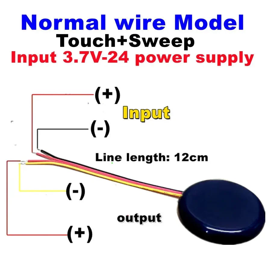 Aswesaw Sweep Dimmer Sensor Penetrating Switch DC 5V 12V 24V Wood Panel Touch Switch LED Dimmable Touch Sensing Hidden