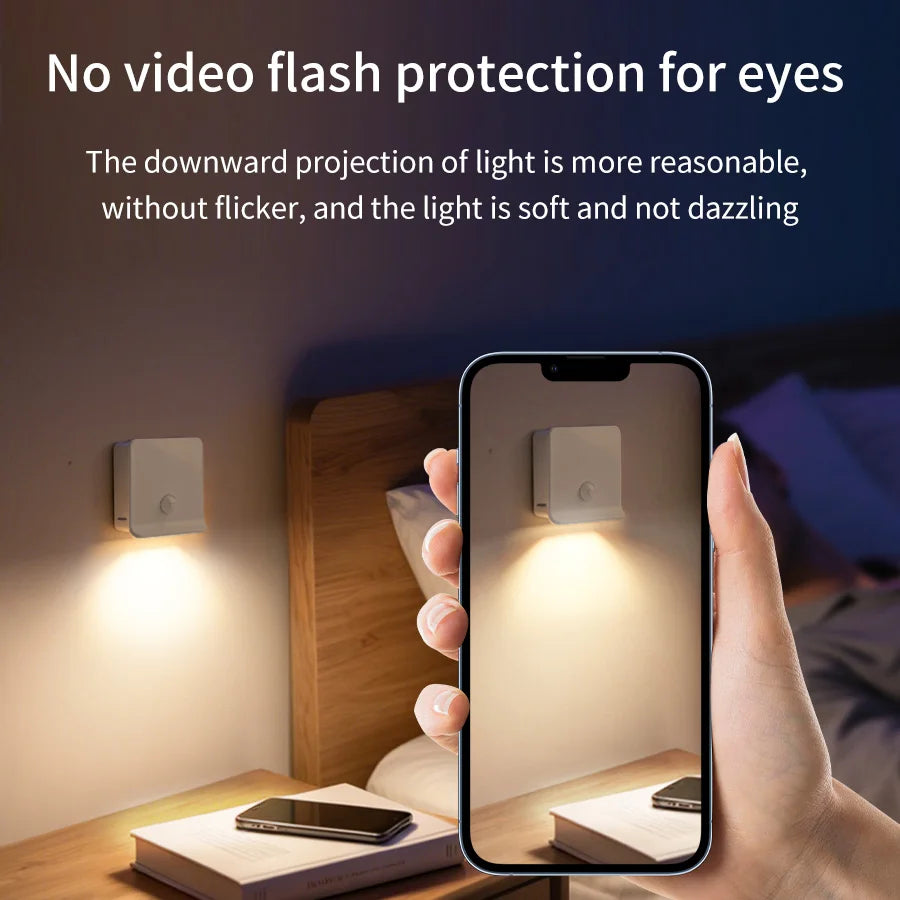 Motion Sensor Light Rechargeable Night Light Inductor Lights Kitchen Stairs Hallway Closet Bedroom Decoration Security Lighting