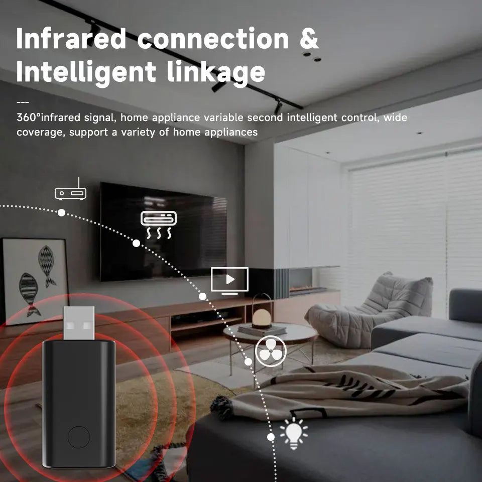 Tuya USB WiFi Smart IR Remote Control Universal Infrared Air Conditioner Remote Works with Alexa Google Assistant