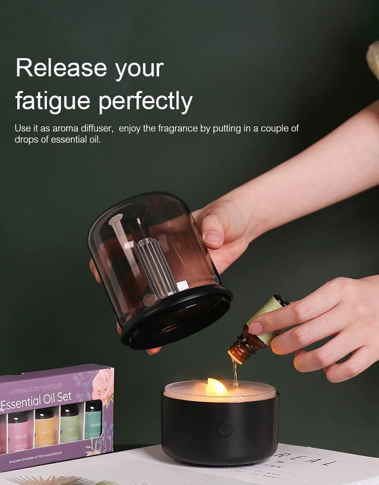 KINSCOTER Portable Mini Aroma Diffuser USB Air Humidifier Essential Oil Night Light Cold Mist Maker Sprayer for Home Gift