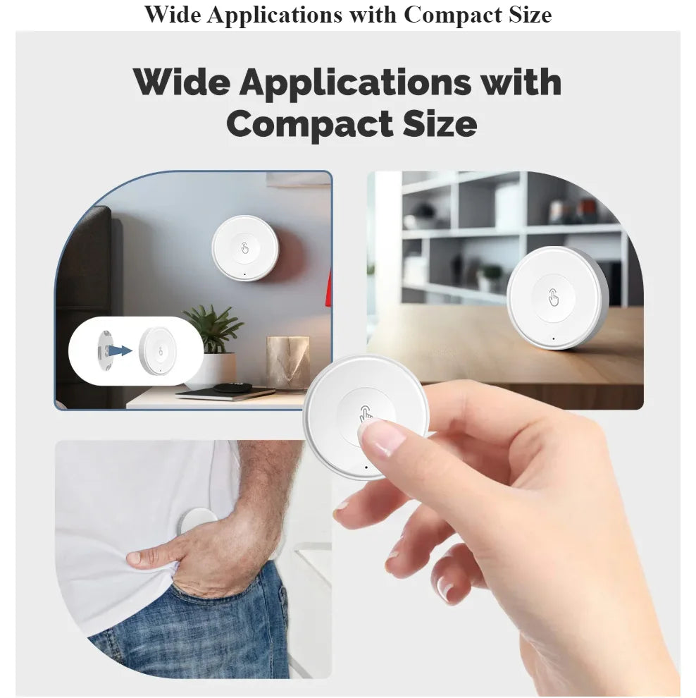 Smart Scene Switch Wireless Zigbee Tuya, Mini Remote Control for Smart Life, Create 3 Scenes, Perfect for Bedroom Kitchen