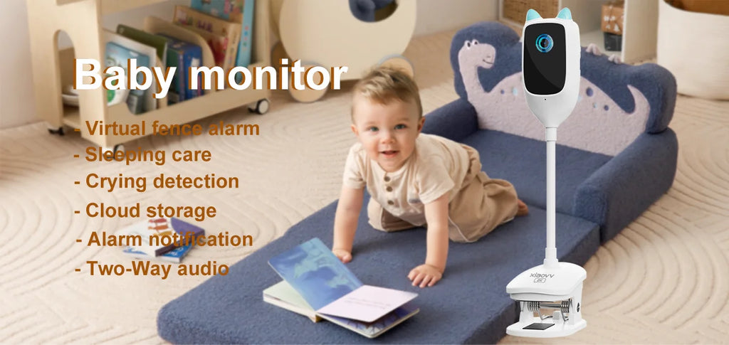 4MP WiFi xiaovv indoor Baby Monitor Two-Way Audio Motion Detection Night Vision Baby Camera for Home Security 360°