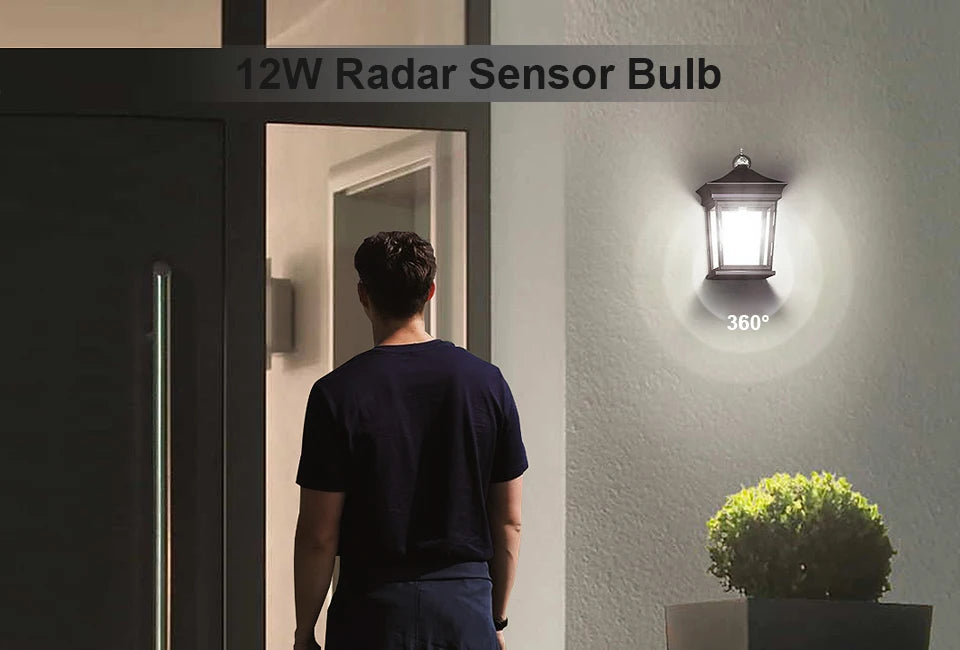LED Night Light Radar Sensor Bulb E27 12W 220V 110V Night Lamp Luz Led for Bedroom Stairs Hallway Cozinha Lighting